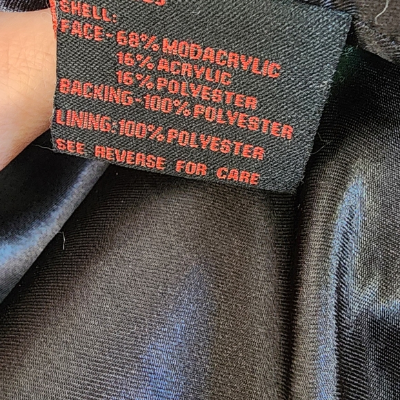 ADRIENNE LANDAU MULTI-COLOR FAUX FUR LONG SLEEVE COAT SIZE L FEATHERED ABSTRACT - Picture 9 of 9